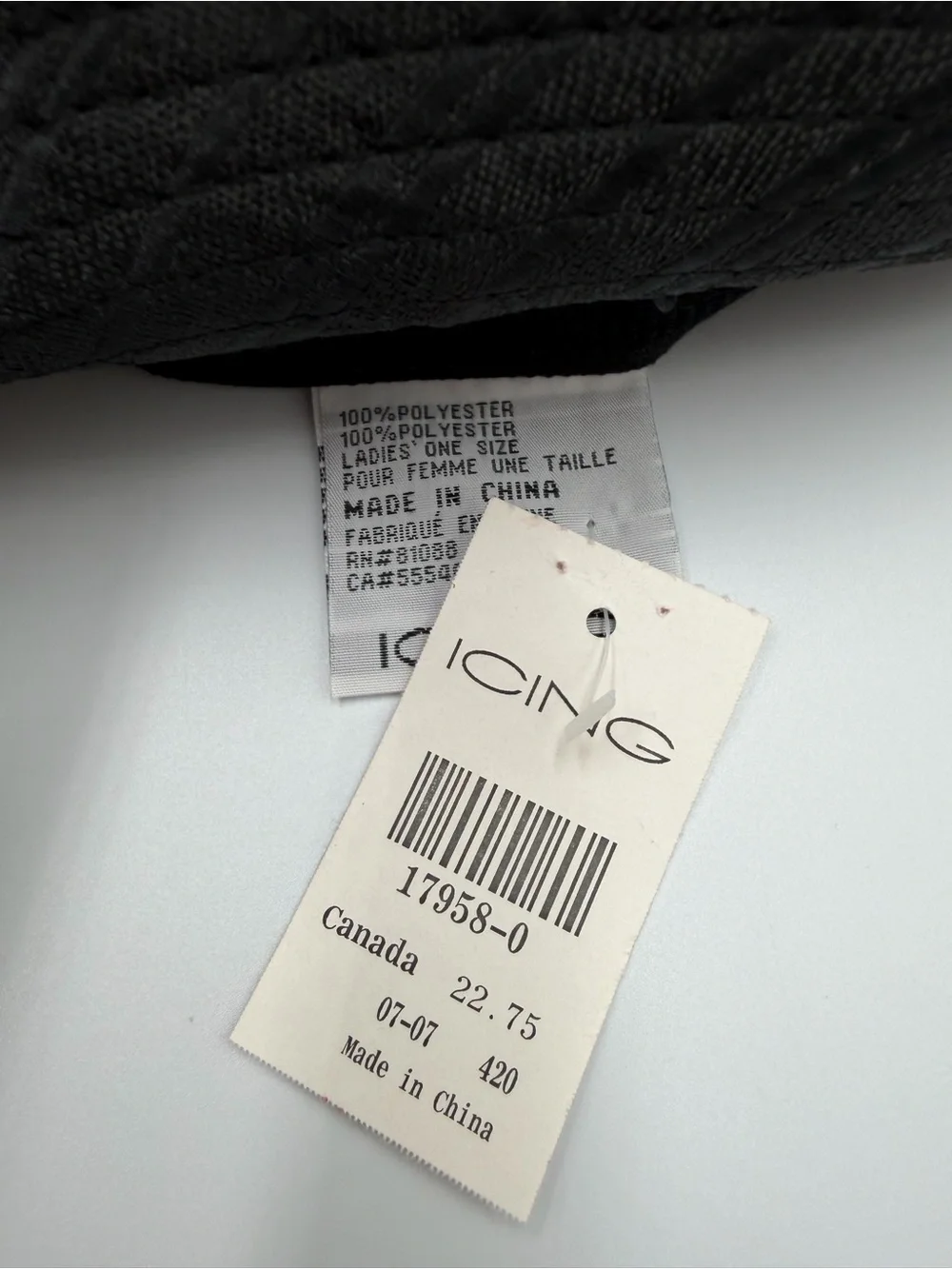 NWT Icing Black Rhinestone Fedora Hat One Size